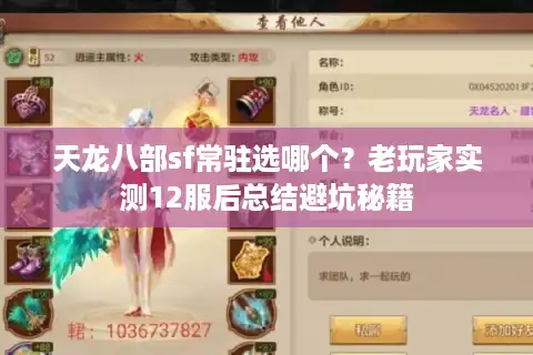 天龙八部sf常驻选哪个？老玩家实测12服后总结避坑秘籍