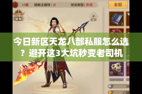 今日新区天龙八部私服怎么选？避开这3大坑秒变老司机