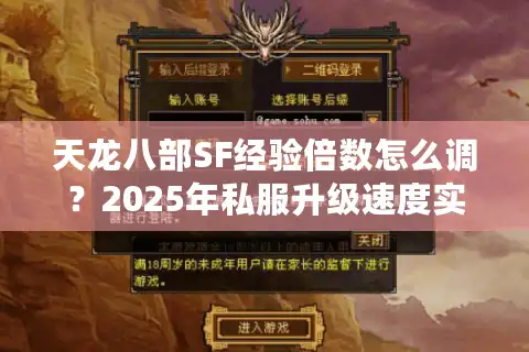天龙八部SF经验倍数怎么调？2025年私服升级速度实测对比