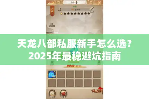 天龙八部私服新手怎么选？2025年最稳避坑指南