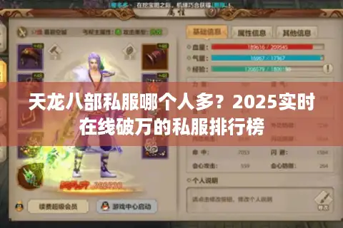 天龙八部私服哪个人多？2025实时在线破万的私服排行榜