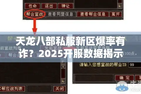 天龙八部私服新区爆率有诈？2025开服数据揭示真假福利套路