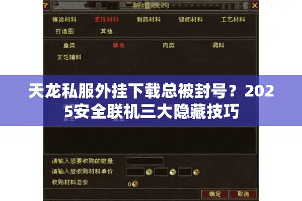 天龙私服外挂下载总被封号？2025安全联机三大隐藏技巧