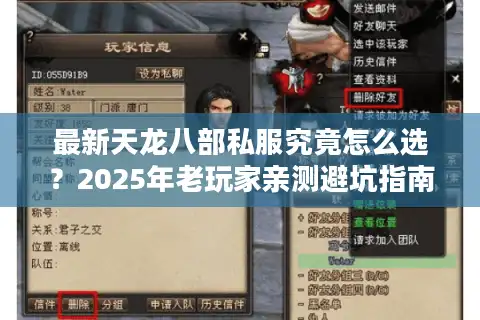 最新天龙八部私服究竟怎么选？2025年老玩家亲测避坑指南