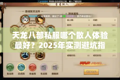 天龙八部私服哪个散人体验最好？2025年实测避坑指南