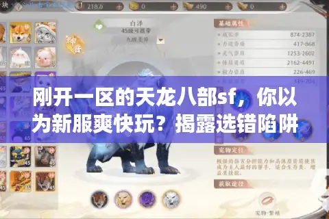 刚开一区的天龙八部sf，你以为新服爽快玩？揭露选错陷阱秒变真高手