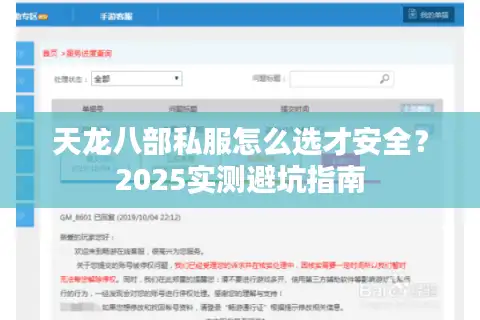 天龙八部私服怎么选才安全？2025实测避坑指南