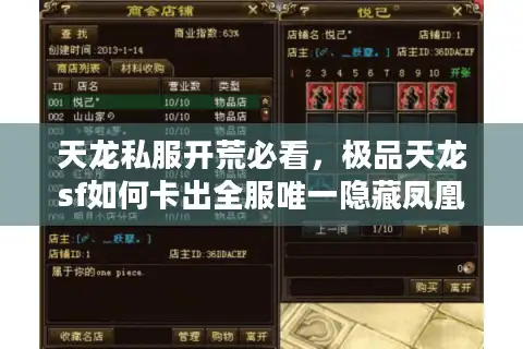 天龙私服开荒必看，极品天龙sf如何卡出全服唯一隐藏凤凰坐骑？