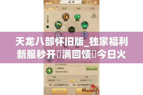 天龙八部怀旧版_独家福利新服秒开▷满回馈◁今日火爆开区实时表