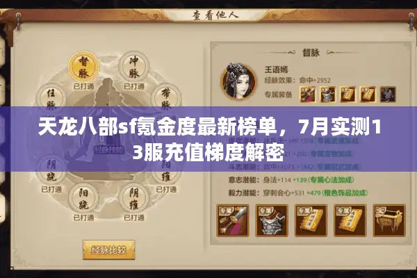 天龙八部sf氪金度最新榜单，7月实测13服充值梯度解密