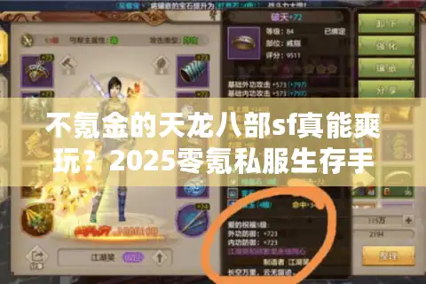 不氪金的天龙八部sf真能爽玩？2025零氪私服生存手册