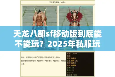 天龙八部sf移动版到底能不能玩？2025年私服玩家避雷指南