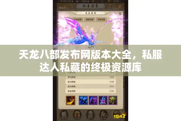 天龙八部发布网版本大全，私服达人私藏的终极资源库
