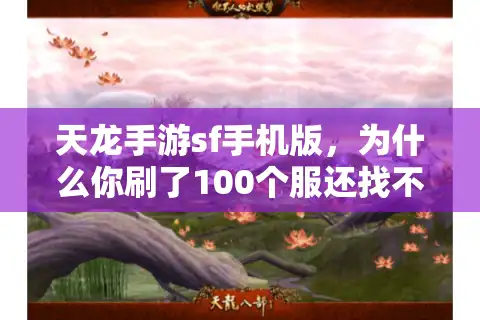 天龙手游sf手机版，为什么你刷了100个服还找不到真·满V高爆？