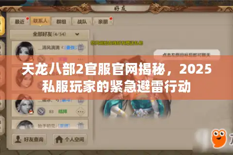 天龙八部2官服官网揭秘，2025私服玩家的紧急避雷行动