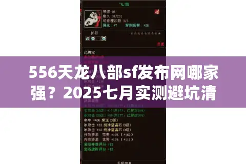 556天龙八部sf发布网哪家强？2025七月实测避坑清单