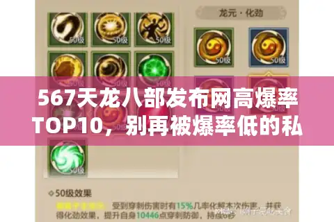 567天龙八部发布网高爆率TOP10，别再被爆率低的私服坑了！
