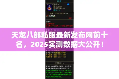 天龙八部私服最新发布网前十名，2025实测数据大公开！