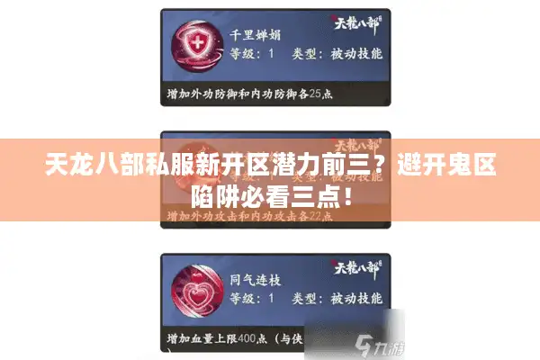 天龙八部私服新开区潜力前三？避开鬼区陷阱必看三点！