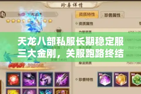 天龙八部私服长期稳定服三大金刚，关服跑路终结者？