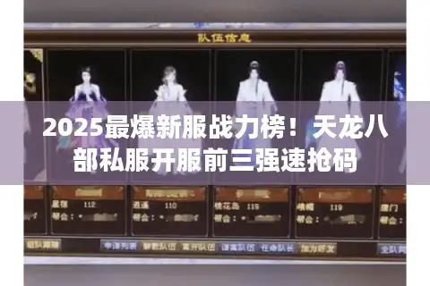 2025最爆新服战力榜！天龙八部私服开服前三强速抢码