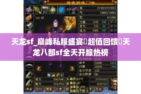 天龙sf_巅峰私服盛宴▷超值回馈◁天龙八部sf全天开服热榜