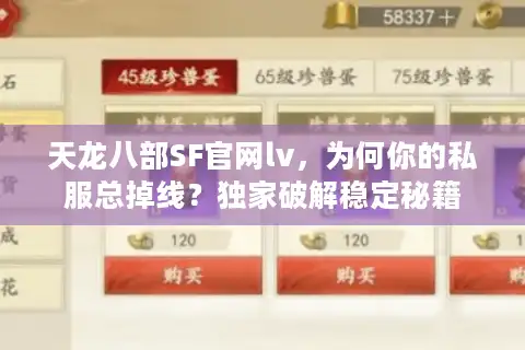 天龙八部SF官网lv，为何你的私服总掉线？独家破解稳定秘籍