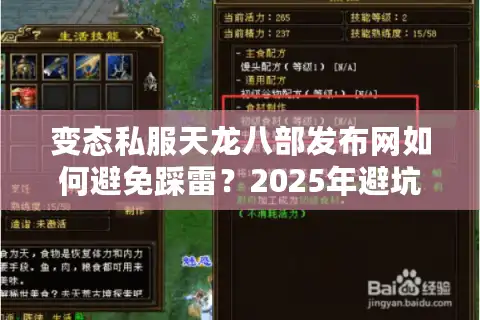变态私服天龙八部发布网如何避免踩雷？2025年避坑指南揭秘
