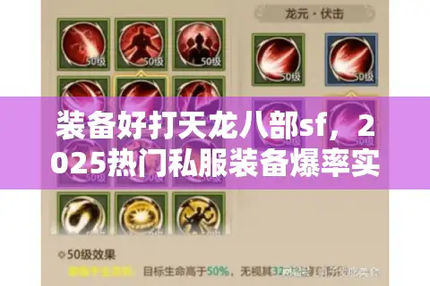 装备好打天龙八部sf，2025热门私服装备爆率实测对比