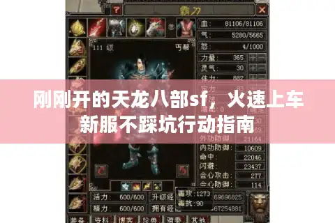 刚刚开的天龙八部sf，火速上车新服不踩坑行动指南