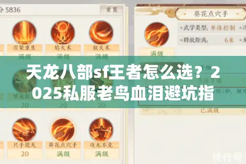 天龙八部sf王者怎么选？2025私服老鸟血泪避坑指南