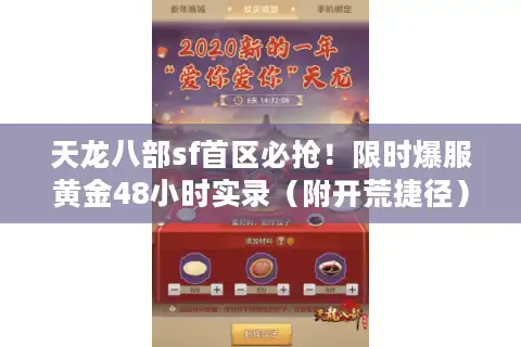 天龙八部sf首区必抢！限时爆服黄金48小时实录（附开荒捷径）
