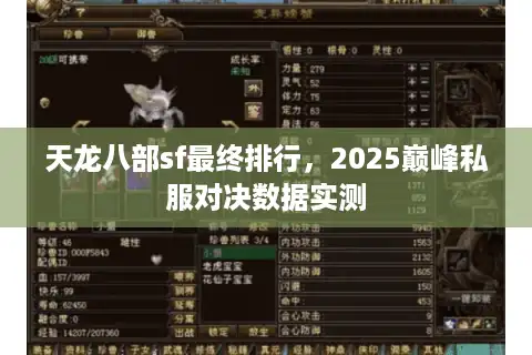 天龙八部sf最终排行，2025巅峰私服对决数据实测