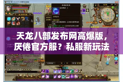 天龙八部发布网高爆版，厌倦官方服？私服新玩法引爆2025