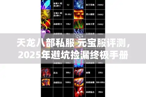 天龙八部私服 元宝服评测，2025年避坑捡漏终极手册