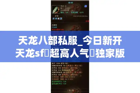 天龙八部私服_今日新开天龙sf▷超高人气◁独家版本·开区信息实时更新