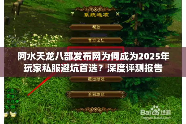 阿水天龙八部发布网为何成为2025年玩家私服避坑首选？深度评测报告