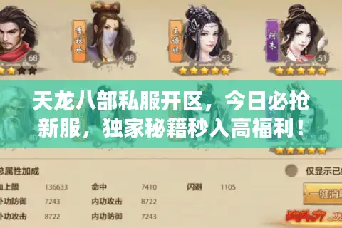 天龙八部私服开区，今日必抢新服，独家秘籍秒入高福利！