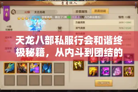 天龙八部私服行会和谐终极秘籍，从内斗到团结的玩家蜕变之路