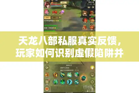 天龙八部私服真实反馈，玩家如何识别虚假陷阱并找到稳定服务器？
