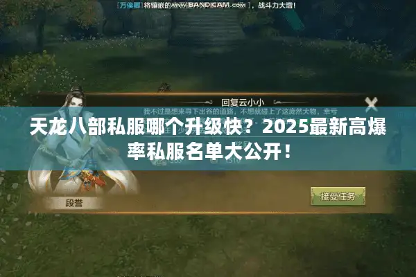 天龙八部私服哪个升级快？2025最新高爆率私服名单大公开！