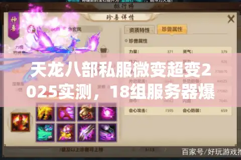 天龙八部私服微变超变2025实测，18组服务器爆率&战力膨胀系数