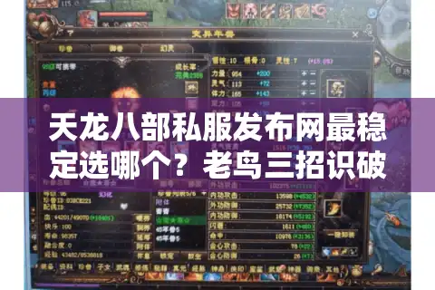 天龙八部私服发布网最稳定选哪个？老鸟三招识破关服跑路陷阱