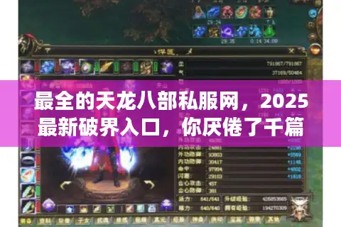 最全的天龙八部私服网，2025最新破界入口，你厌倦了千篇一律的官服？