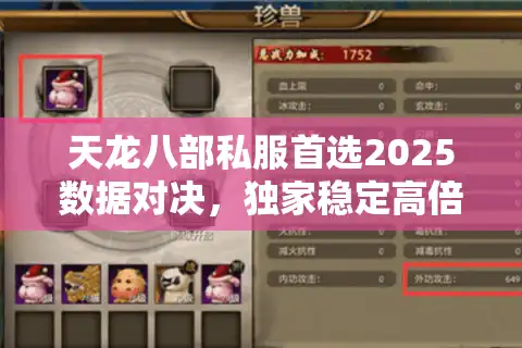 天龙八部私服首选2025数据对决，独家稳定高倍率版揭晓