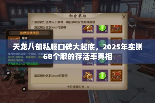 天龙八部私服口碑大起底，2025年实测68个服的存活率真相