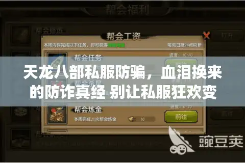 天龙八部私服防骗，血泪换来的防诈真经 别让私服狂欢变钱包噩梦！
