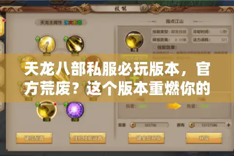 天龙八部私服必玩版本，官方荒废？这个版本重燃你的江湖梦！