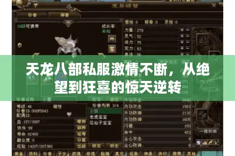 天龙八部私服激情不断，从绝望到狂喜的惊天逆转