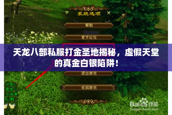 天龙八部私服打金圣地揭秘，虚假天堂的真金白银陷阱！